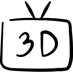 Modern Tv 3d Sync 2 Icon from Freehand Set