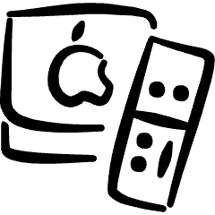 Modern Tv Apple Icon from Freehand Set