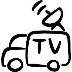 Modern Tv Channel Van Icon from Freehand Set