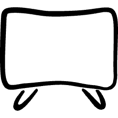 Modern Tv Flat Screen Icon from Freehand Set