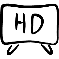 Modern Tv Hd Icon from Freehand Set