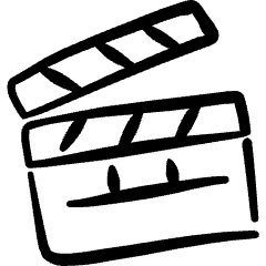 Movies Clapboard Icon from Freehand Set