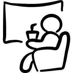 Movies Sit Drink Icon from Freehand Set