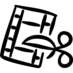 Video Edit Cut Icon from Freehand Set