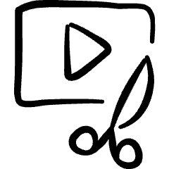 Video Edit Cut_1 Icon from Freehand Set