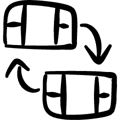 Video Edit Flip Scene Icon from Freehand Set