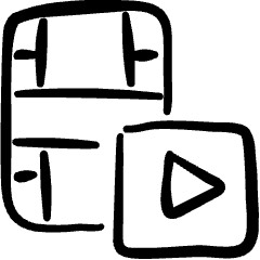 Video Edit Play Icon from Freehand Set