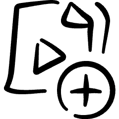 Video File Add Icon from Freehand Set