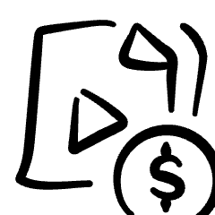 Video File Cash Icon from Freehand Set