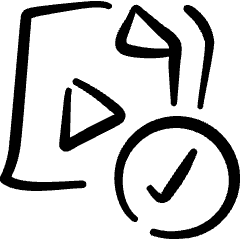 Video File Check Icon from Freehand Set