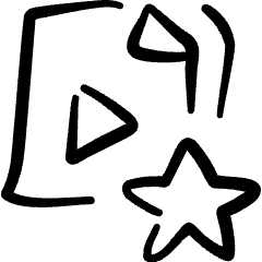 Video File Favorite Star Icon from Freehand Set