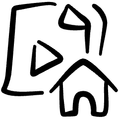 Video File Home Icon from Freehand Set