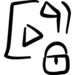 Video File Lock Icon from Freehand Set