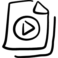 Video File Play Circle Icon from Freehand Set