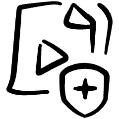 Video File Shield Icon from Freehand Set