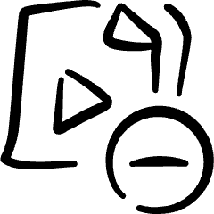 Video File Subtract Icon from Freehand Set
