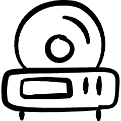 Video Player Device Icon from Freehand Set