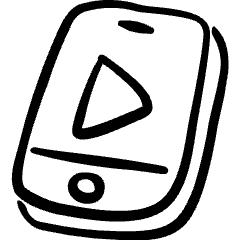 Video Player Smartphone Icon from Freehand Set