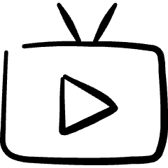 Vintage Tv Watch Icon from Freehand Set