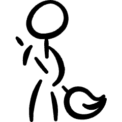 Cleaning Man Icon from Freehand Set