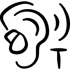 Disability Hearing Aid T Icon from Freehand Set