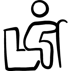 Disability Sit Cane Icon from Freehand Set