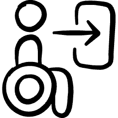 Disability Wheelchair Exit Icon from Freehand Set