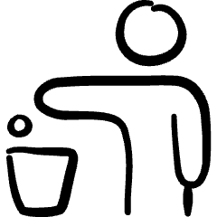 Garbage Throw Icon from Freehand Set