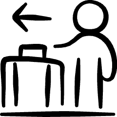 Moving Walkway Luggage Icon from Freehand Set