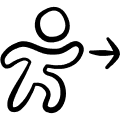 Safety Exit Right Icon from Freehand Set