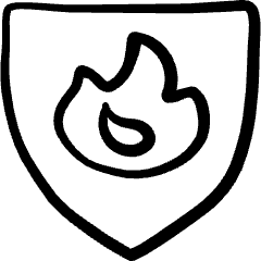 Safety Fire Shield Icon from Freehand Set