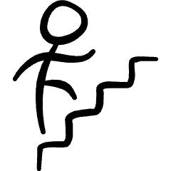 Stairs Person Ascend Icon from Freehand Set