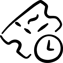 Ticket Clock Icon from Freehand Set