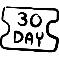 Ticket Day 30 Icon from Freehand Set