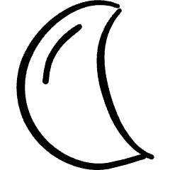 Night Moon Waning Crescent Icon from Freehand Set