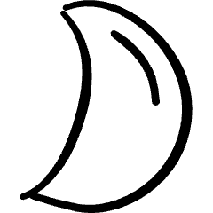 Night Moon Waxing Crescent Icon from Freehand Set