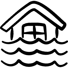 Natural Disaster Flood House Indoor Icon from Freehand Set