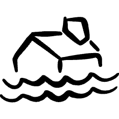 Natural Disaster Flood House Icon from Freehand Set