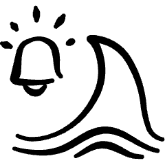 Natural Disaster Tsunami Alert Icon from Freehand Set