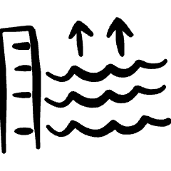 Natural Disaster Water Level Rise Icon from Freehand Set