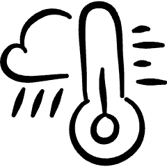 Temperature Thermometer Rain Icon from Freehand Set