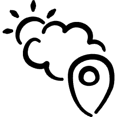 Weather App Sun Cloud Location Icon from Freehand Set