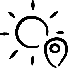 Weather App Sun Location Icon from Freehand Set