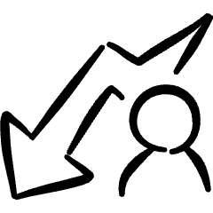 Crm Market Management Decrease Icon from Freehand Set