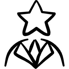 Human Resources Employee Star Icon from Freehand Set