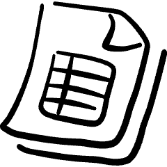 Office File Sheet Icon from Freehand Set