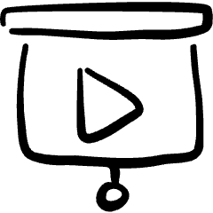 Presentation Projector Screen Play Icon from Freehand Set