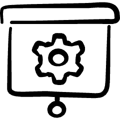 Presentation Projector Screen Settings Icon from Freehand Set