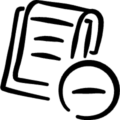 Task List Clipboard Subtract Icon from Freehand Set