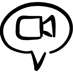 Video Meeting Camera Chat Bubble Icon from Freehand Set